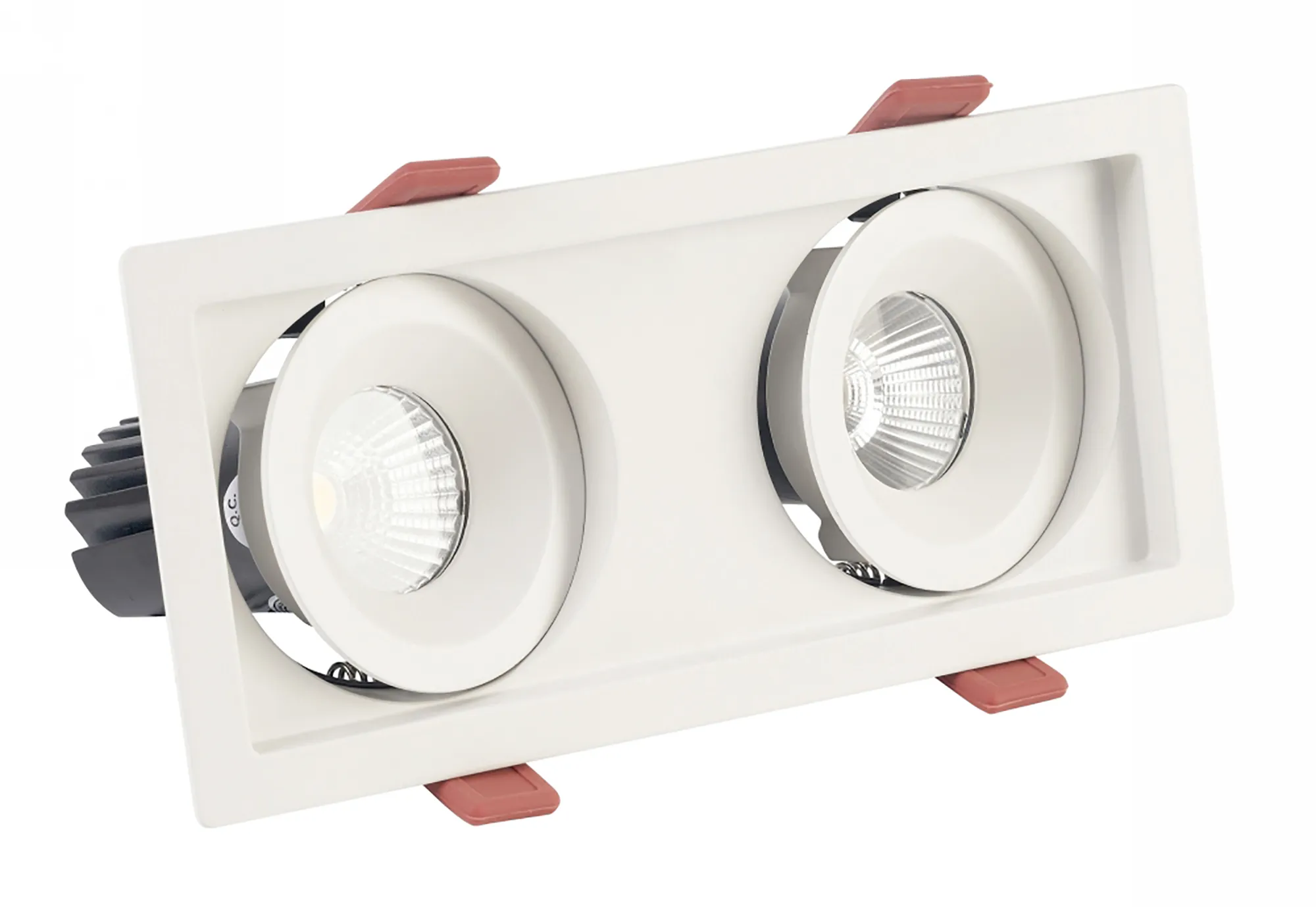 DX200235  BEZZ 12-2 , 12W Recessed Spotlight 2x1000lm 25° 3000K IP20/IP44